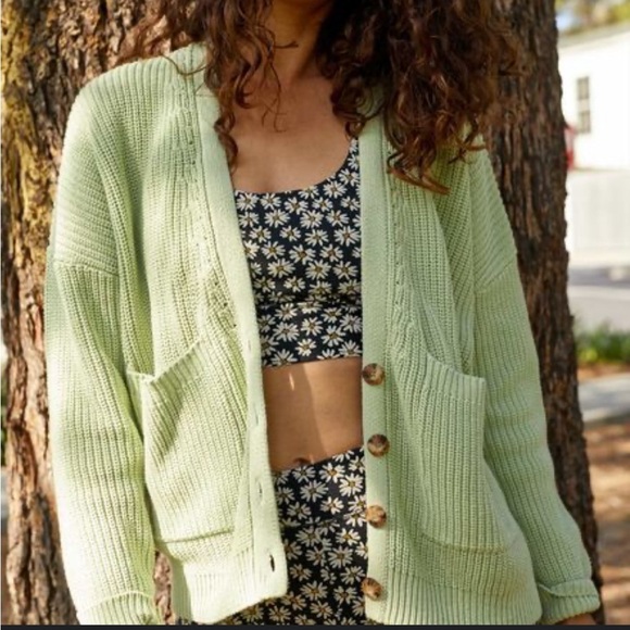 Toad&Co Sweaters - Toad&Co Bianca Oversized Organic Cotton Cardigan Green XS Sustainable